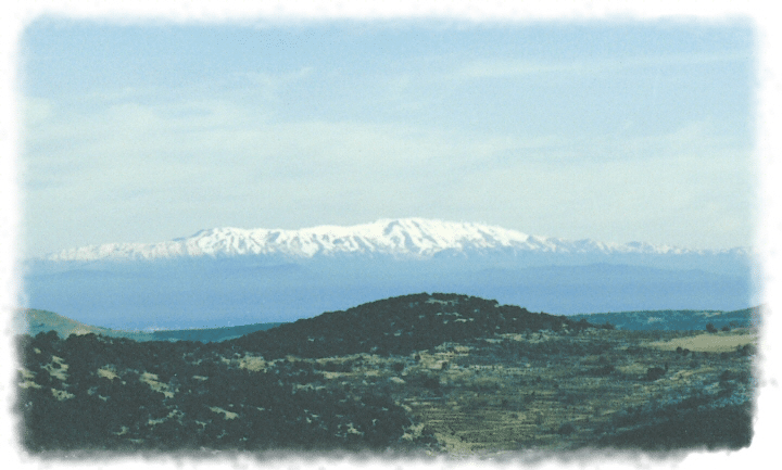 The snow-capped peaks of Mt. Hermon. Source: see below.